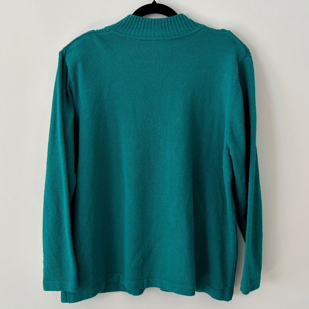 Allison Daley Teal Sweater with Black Stitching Design - Picture 3 of 7